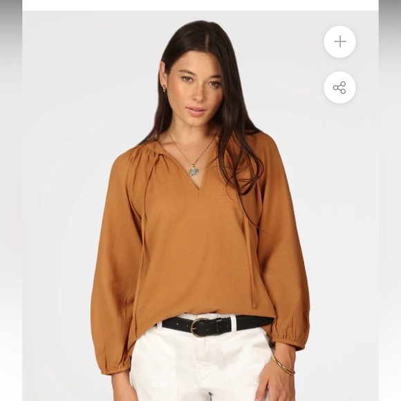 Dylan XS Poets blouse NWT gorgeous brown color - Picture 6 of 8